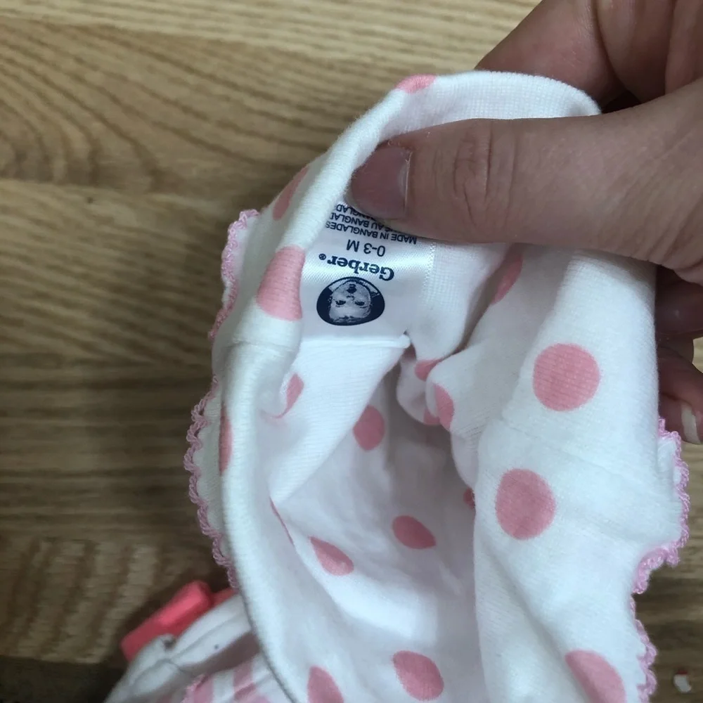 Carter’s & Gerber Baby Hat Bundle Neon Pink Striped Floral Baby Girl Cap